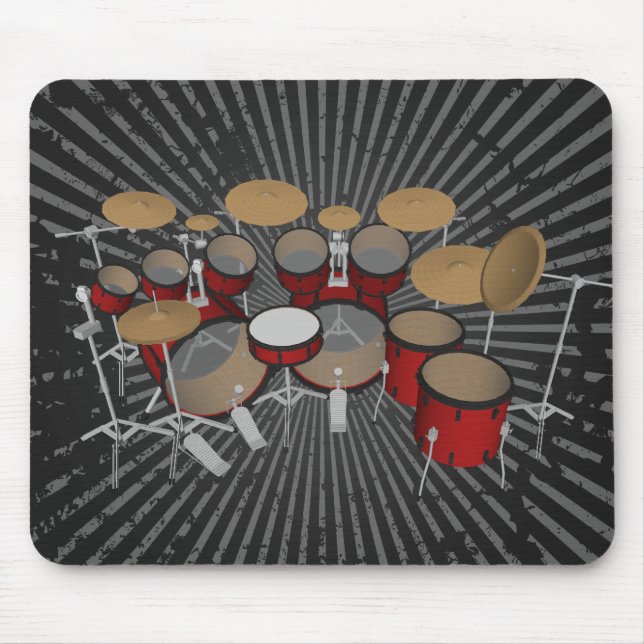 Drummar:Red Drum Kit: 3D-modell:Mousepad Musmatta (Framsidan)