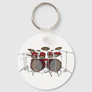 Drummar:Red Drum Kit: 3D-modell: Nyckelring