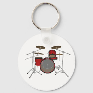 Drummar:Red Drum Kit: 3D-modell: Nyckelring
