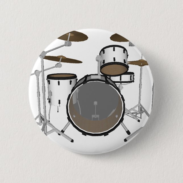 Drummar: Vitt trumpaket: 3D-modell: Knapp (Framsida)