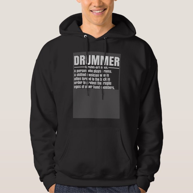 Drummer a Person Who Plays Drums Drummer Hoodie (Framsida)