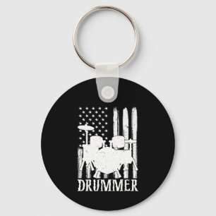 drummer American Flagga Nyckelring