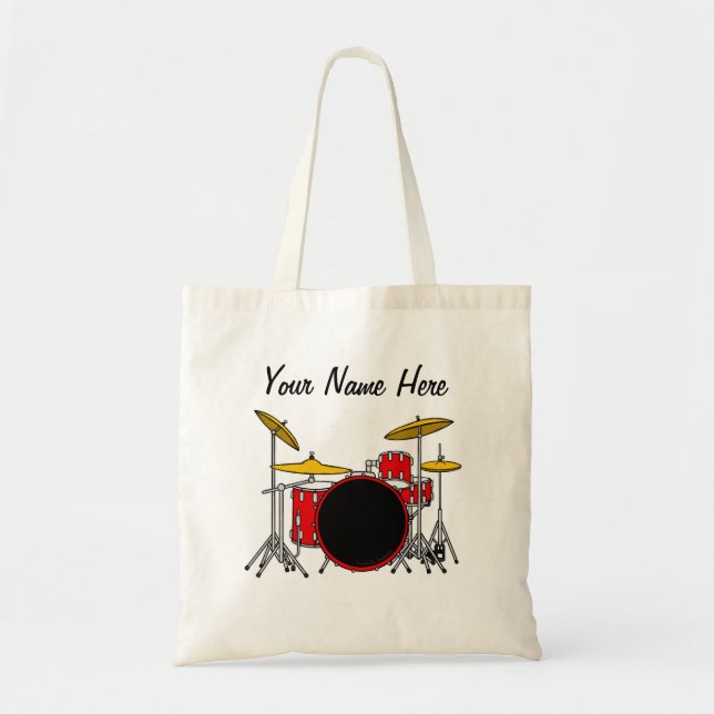 Drummer Anpassningsbar Tote Bag Drum Teacher Music Tygkasse (Framsidan)