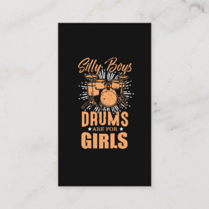 Drummer är till flickor - Drummer Musician Visitkort