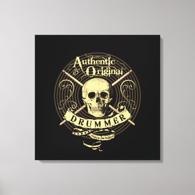 Drummer Art Canvas Skull Drumsticks Drum Bild (Framsida)