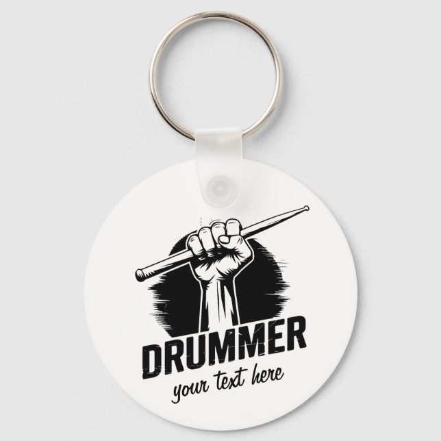 Drummer av trendig-Personlig med drumpor Nyckelring (Framsida)