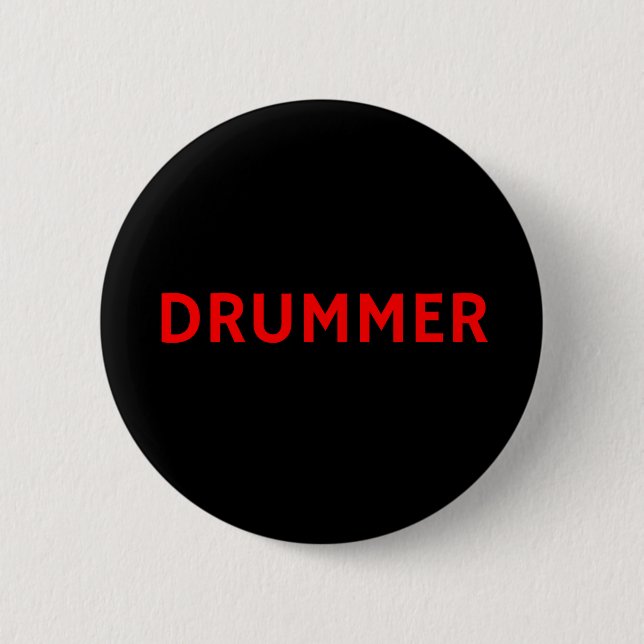 Drummer - Band - Red & Black Knapp (Framsida)