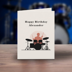 Drummer Birthday Card Kort