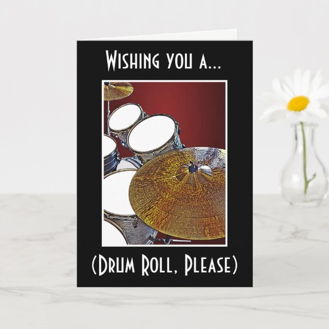 Drummer Birthday Card Musician Drums Drumming Sten Kort (Liten växt)