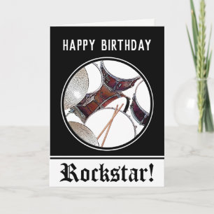 Drummer Birthday Drum Rockstar Musician Drumming Kort