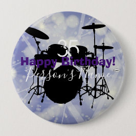 Drummer Birthday Theme Button HAMbWG Knapp