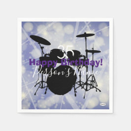 Drummer Birthday Theme Napkin HAMbWG Pappersservett