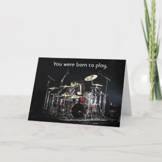Drummer Born för att spela födelsedagskort Kort