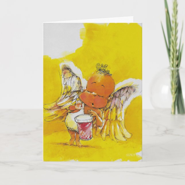 "Drummer Boy" - Änglar av Billy Tack You Card Kort (Framsida)