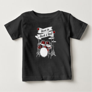 Drummer Boy Born till Sten och Roll Drum Rocker Ba T Shirt