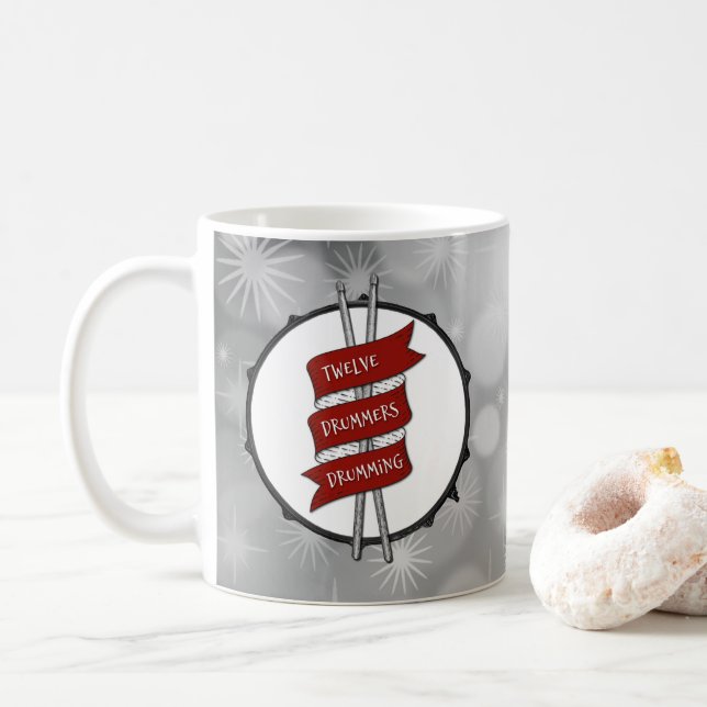 Drummer Boy Christmas Snare Drum Holiday Musician Kaffemugg (Med munk)