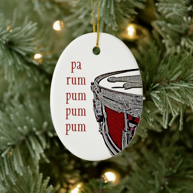 Drummer Boy-Helgdag Snare Drum Musician Julgransprydnad Keramik (Träd)