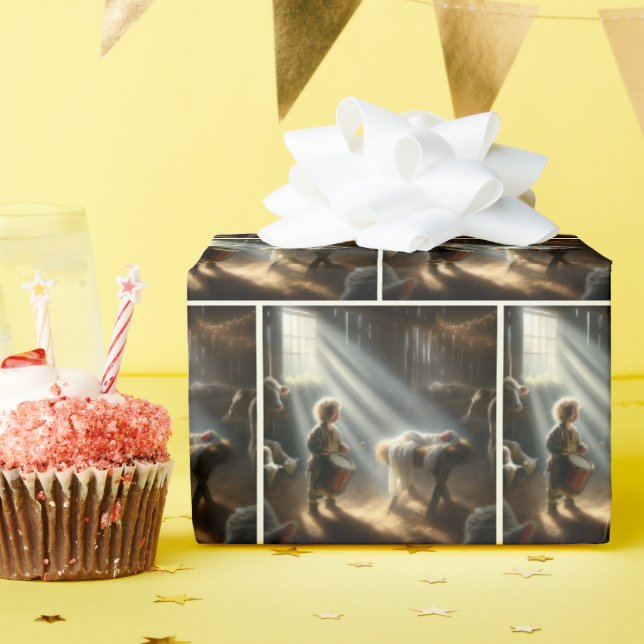 Drummer Boy med Baby Jesus på en man Presentpapper (Födelsedagsfest)