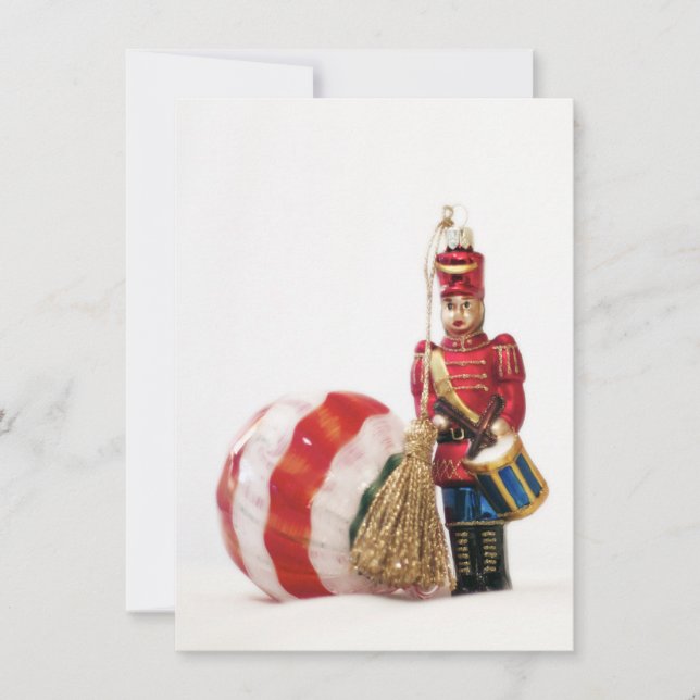 Drummer Boy och jul Boll Julkort (Framsida)