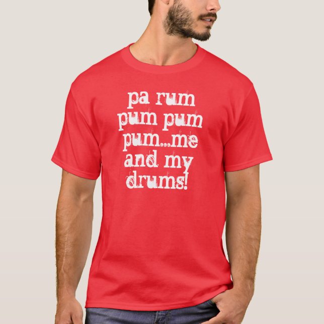 Drummer Boy Percussionist Roligt jul T Shirt (Framsida)