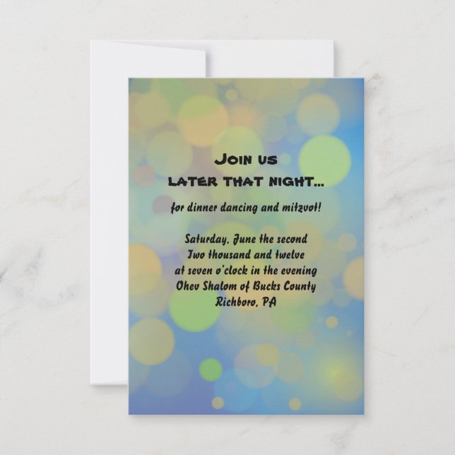 Drummer boy Pub Mitzvah Reception Party Card Inbjudningar (Framsida)