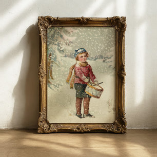 Drummer Boy   Vintage jul Poster