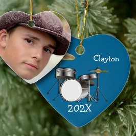 Drummer Boys Personlig Jul Photo Ornament