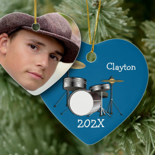 Drummer Boys Personlig Jul Photo Ornament