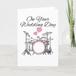 Drummer Bröllop Card Drum Teacher Musician Tack Kort
