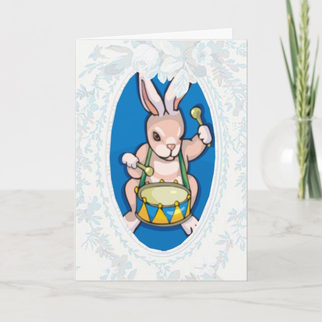 Drummer Bunny Påsk Card Helgkort (Framsida)