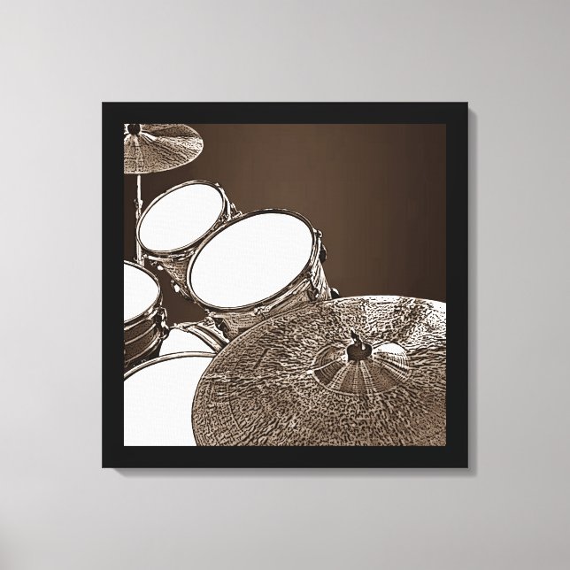 Drummer Canvas Drum Kit med Crash Square Art (Framsida)