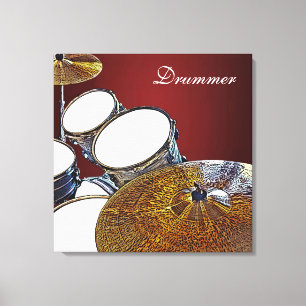Drummer Canvas Drum Kit med Crash Square Art