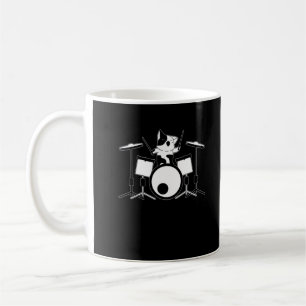 Drummer Cat Drumset Pet Drum Musician Animal Kaffemugg