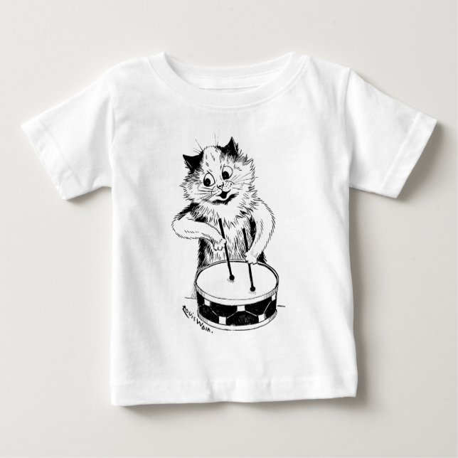Drummer Cat, Louis Wain T Shirt (Framsida)