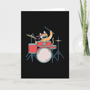 Drummer Cat musikdesign Kort