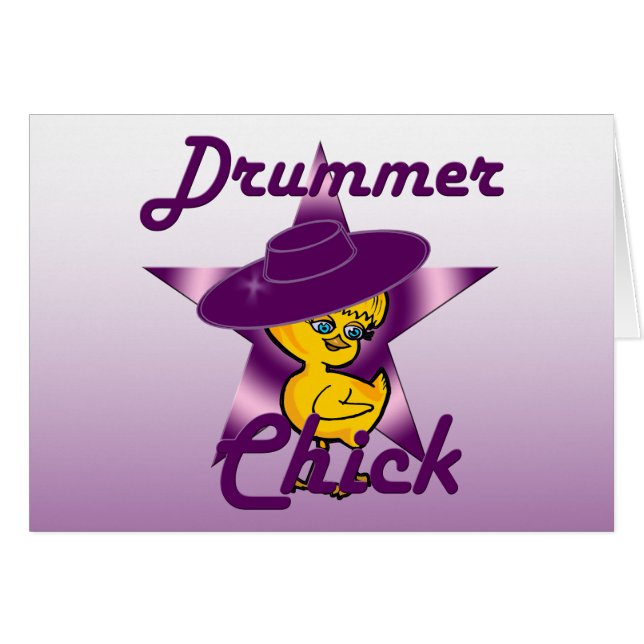 Drummer-Chick #9 Hälsningskort (Framsidan Horizontal)