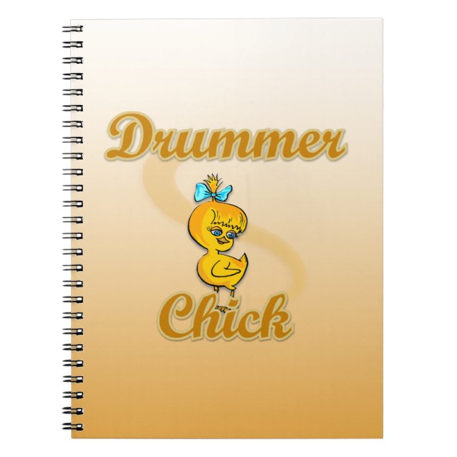 Drummer-Chick Anteckningsbok Med Spiral (Framsidan)