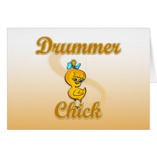 Drummer-Chick Hälsningskort (Framsidan Horizontal)