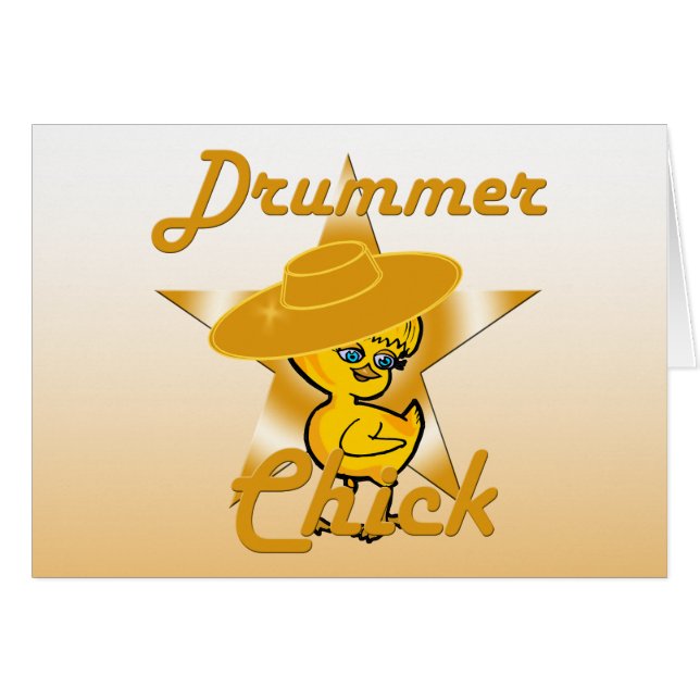 Drummer-Chick nr 10 Hälsningskort (Framsidan Horizontal)