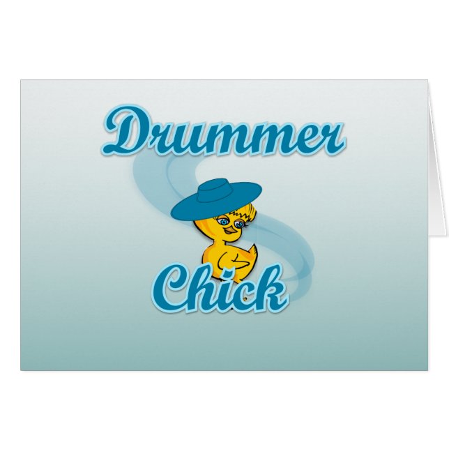 Drummer-Chick nr 3 Hälsningskort (Framsidan Horizontal)
