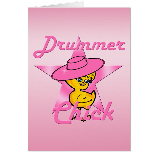 Drummer-Chick nr 8 Hälsningskort (Framsidan)