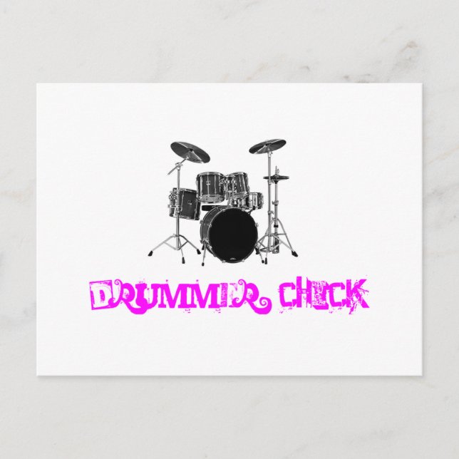 Drummer-Chick Vykort (Framsida)