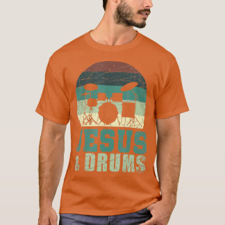 Drummer Christian Religiösa Drums Player Gift Jesu T Shirt