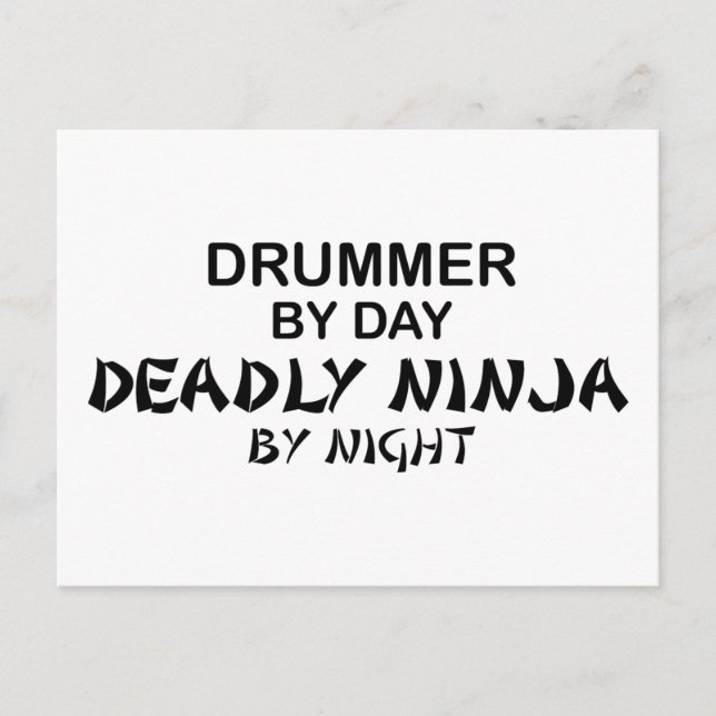 Drummer Deadly Ninja by Night Vykort (Framsida)