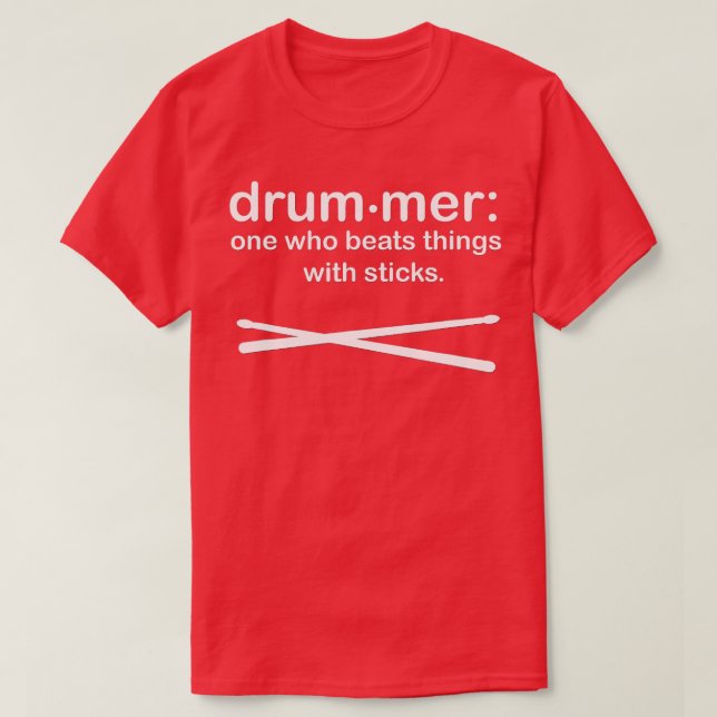 Drummer Definition Drum sticks Funny Drummer T Shirt (Design framsida)