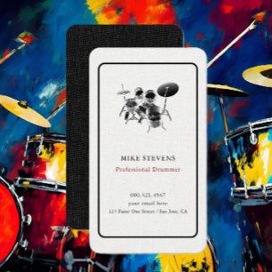 Drummer Drum Kit Band-Elegant Visitkort