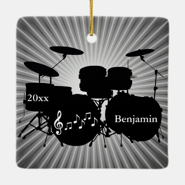 Drummer Drum Set Design Ornament (Baksida)