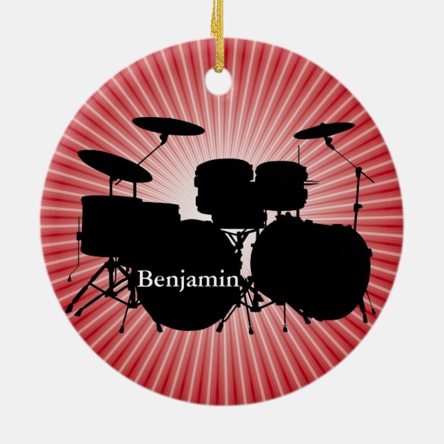 Drummer Drum Set Design Ornament (Baksidan)