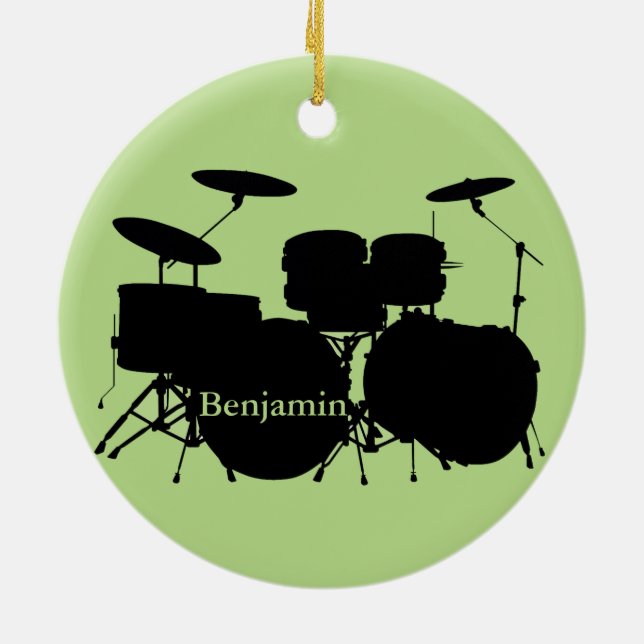 Drummer Drum Set Design Ornament (Baksidan)