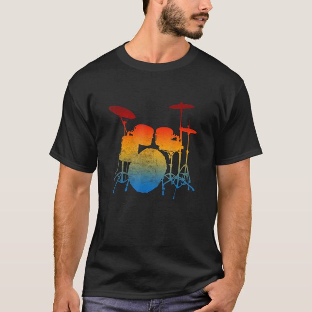 Drummer Drum Sticks Kärlek Percussion Sten Tee (Framsida)